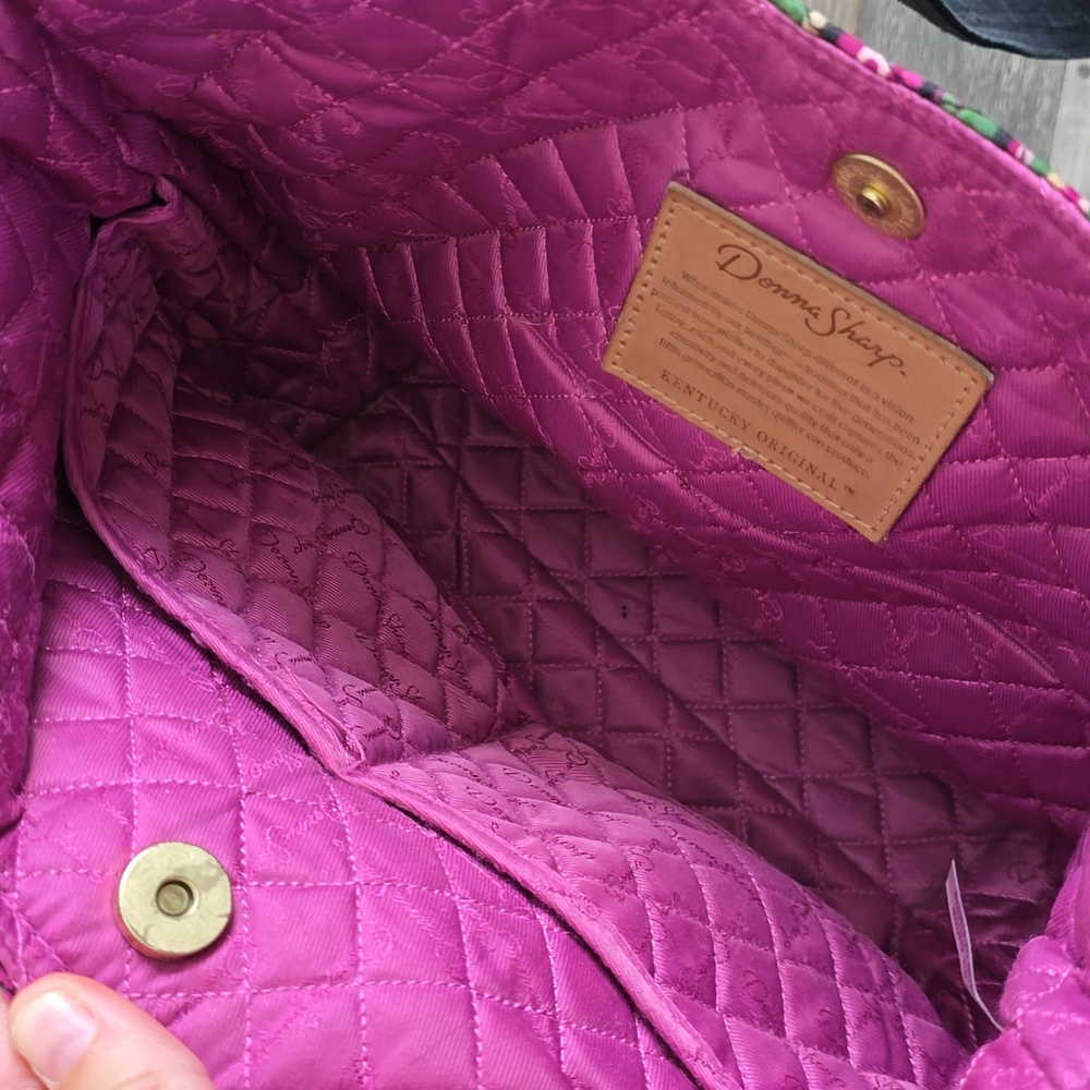 Donna Sharp Patchwork Tote Bag With Black Straps - image 4